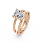 Exquisite East-West Emerald Cut Diamond Ring