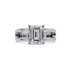 Exquisite East-West Emerald Cut Diamond Ring