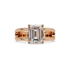 Exquisite East-West Emerald Cut Diamond Ring