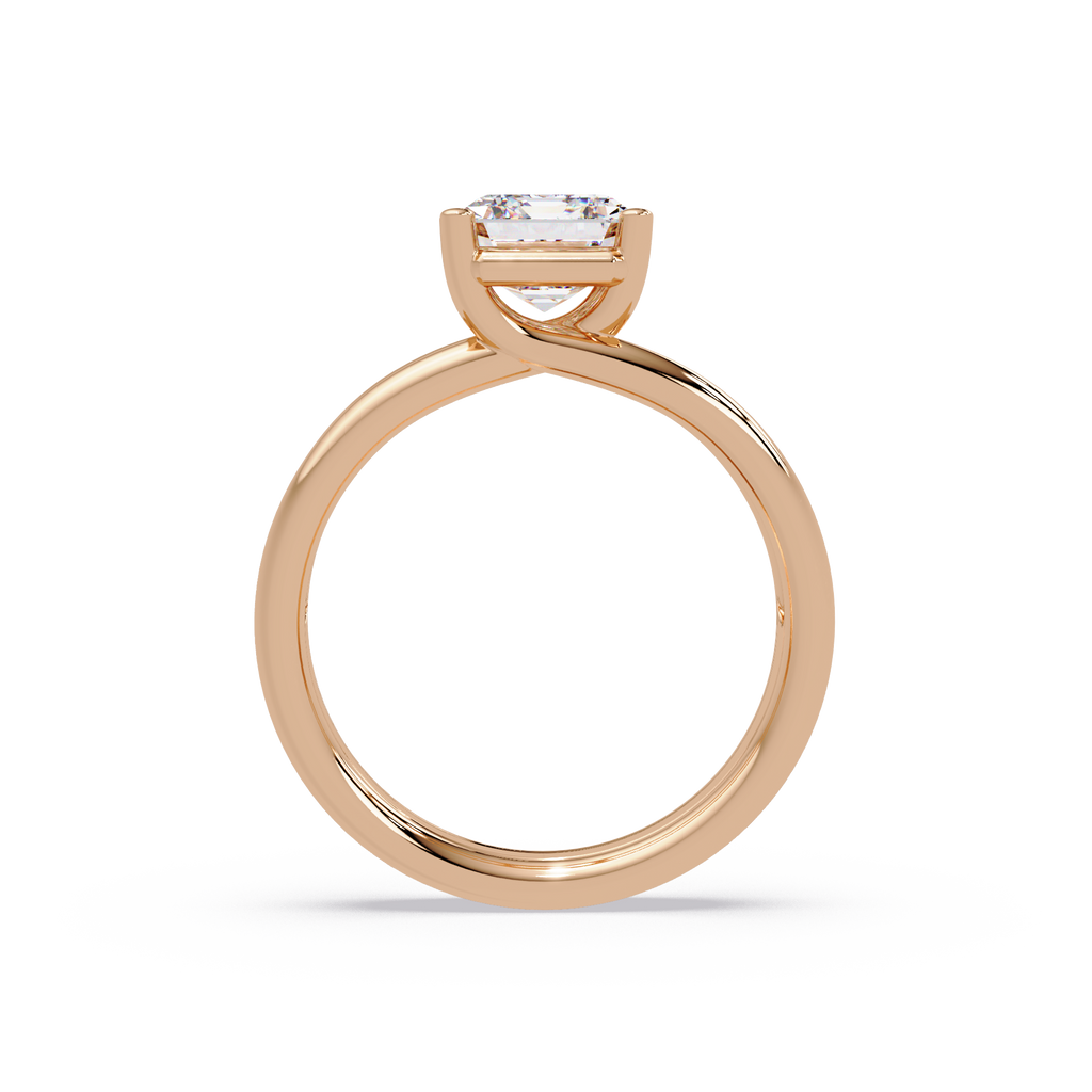 Exquisite East-West Emerald Cut Diamond Ring