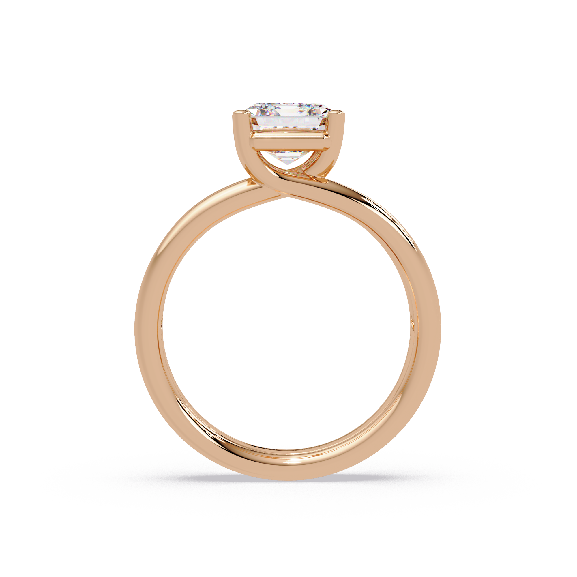 Exquisite East-West Emerald Cut Diamond Ring