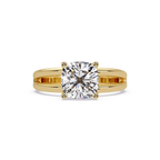 Exquisite Cushion Cut Diamond Split Dual-Band Ring
