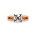Exquisite Cushion Cut Diamond Split Dual-Band Ring