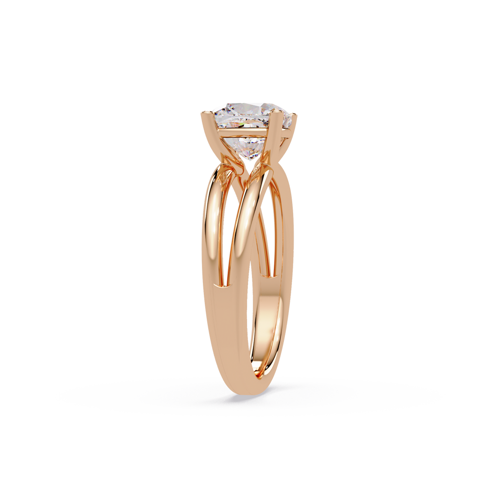 Exquisite Cushion Cut Diamond Split Dual-Band Ring