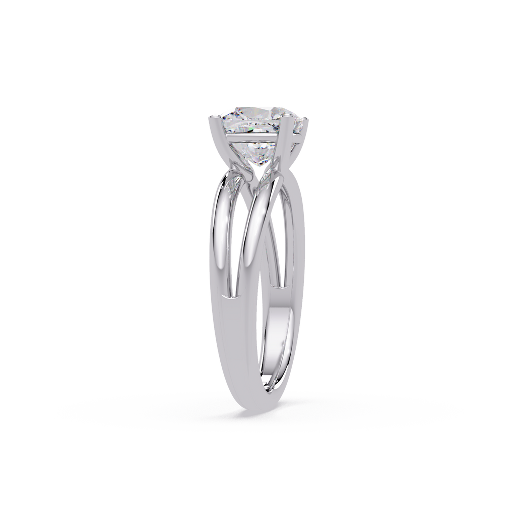 Exquisite Cushion Cut Diamond Split Dual-Band Ring