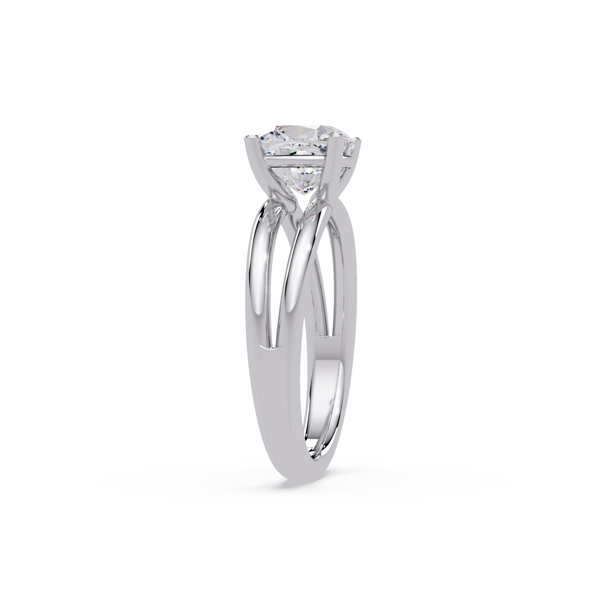 Exquisite Cushion Cut Diamond Split Dual-Band Ring