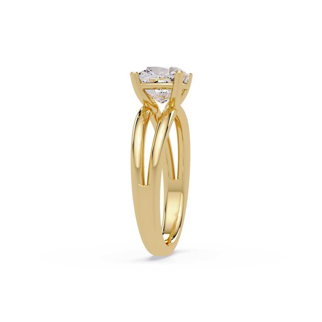 Exquisite Cushion Cut Diamond Split Dual-Band Ring