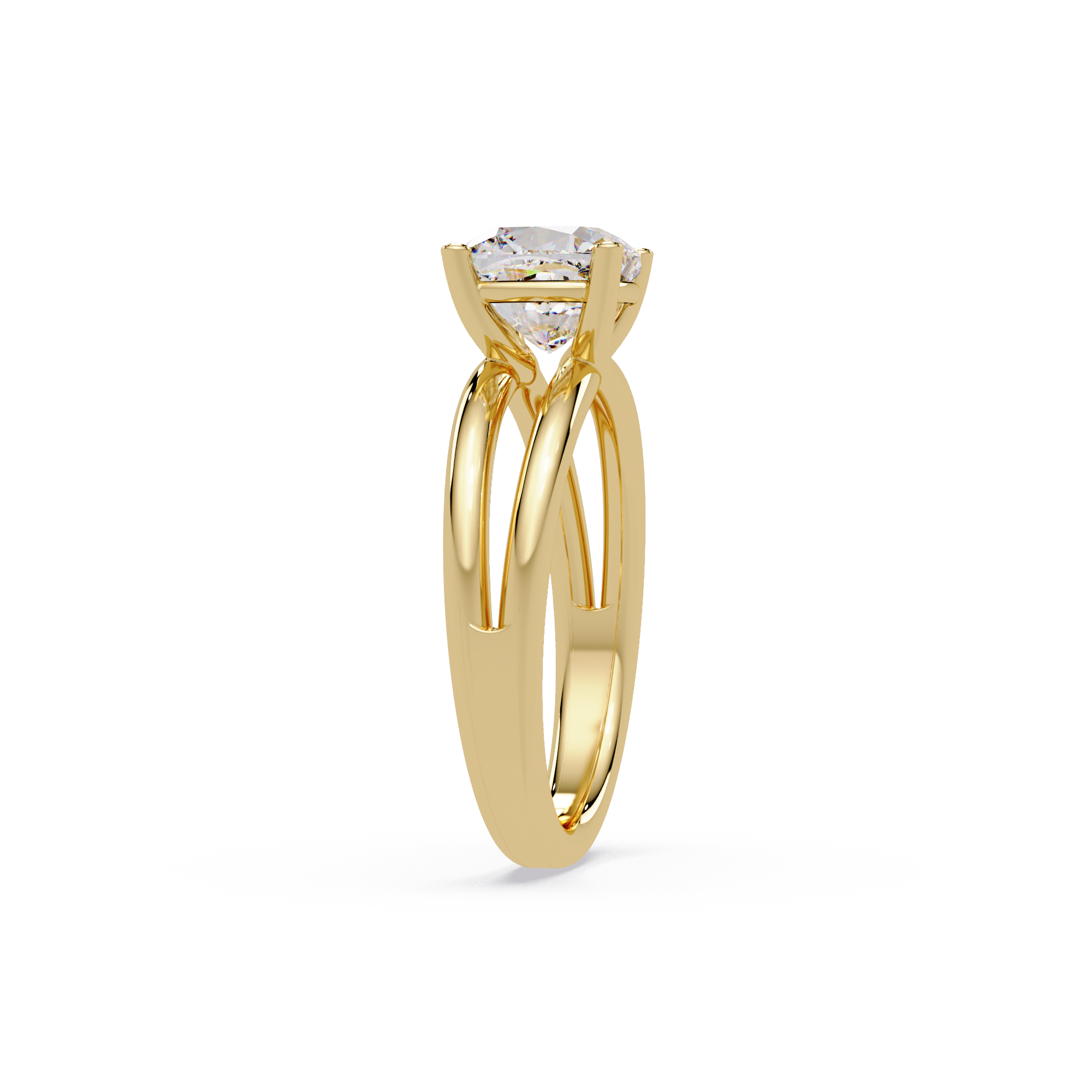 Exquisite Cushion Cut Diamond Split Dual-Band Ring