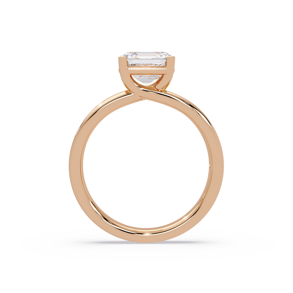 Exquisite Emerald Square Cut Split Dual-Band Ring