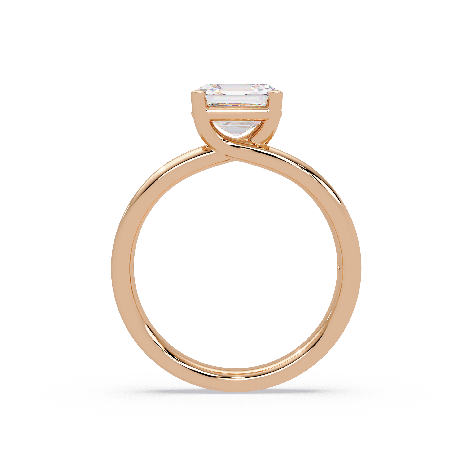 Exquisite Emerald Square Cut Split Dual-Band Ring