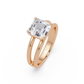 Exquisite Emerald Square Cut Split Dual-Band Ring