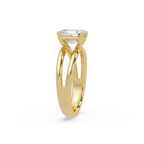 Exquisite Emerald Square Cut Split Dual-Band Ring