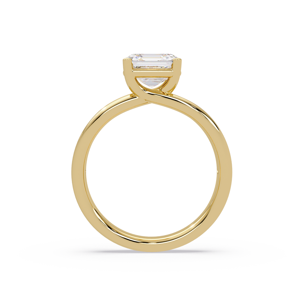 Exquisite Emerald Square Cut Split Dual-Band Ring