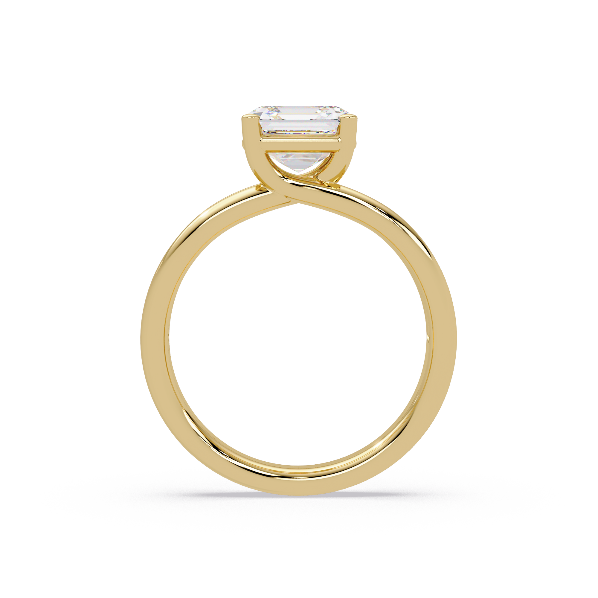 Exquisite Emerald Square Cut Split Dual-Band Ring