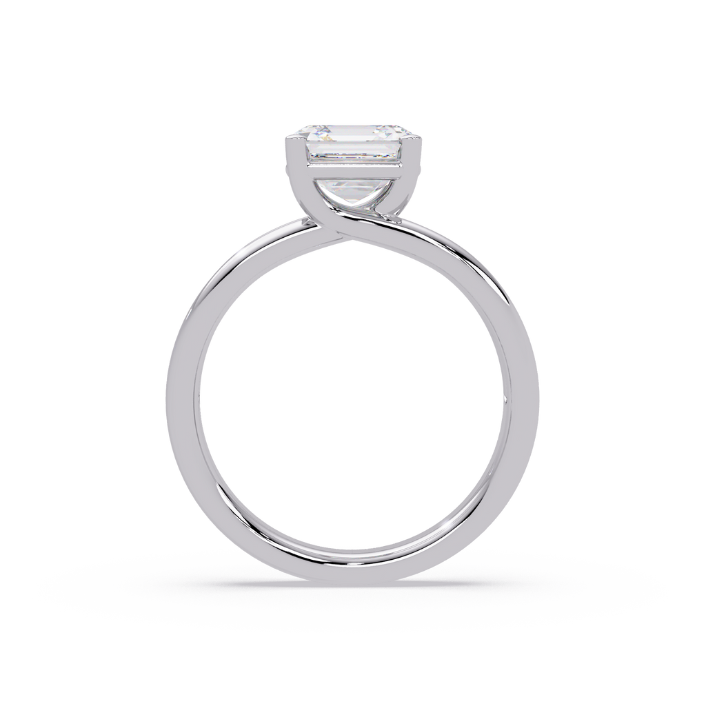 Exquisite Emerald Square Cut Split Dual-Band Ring