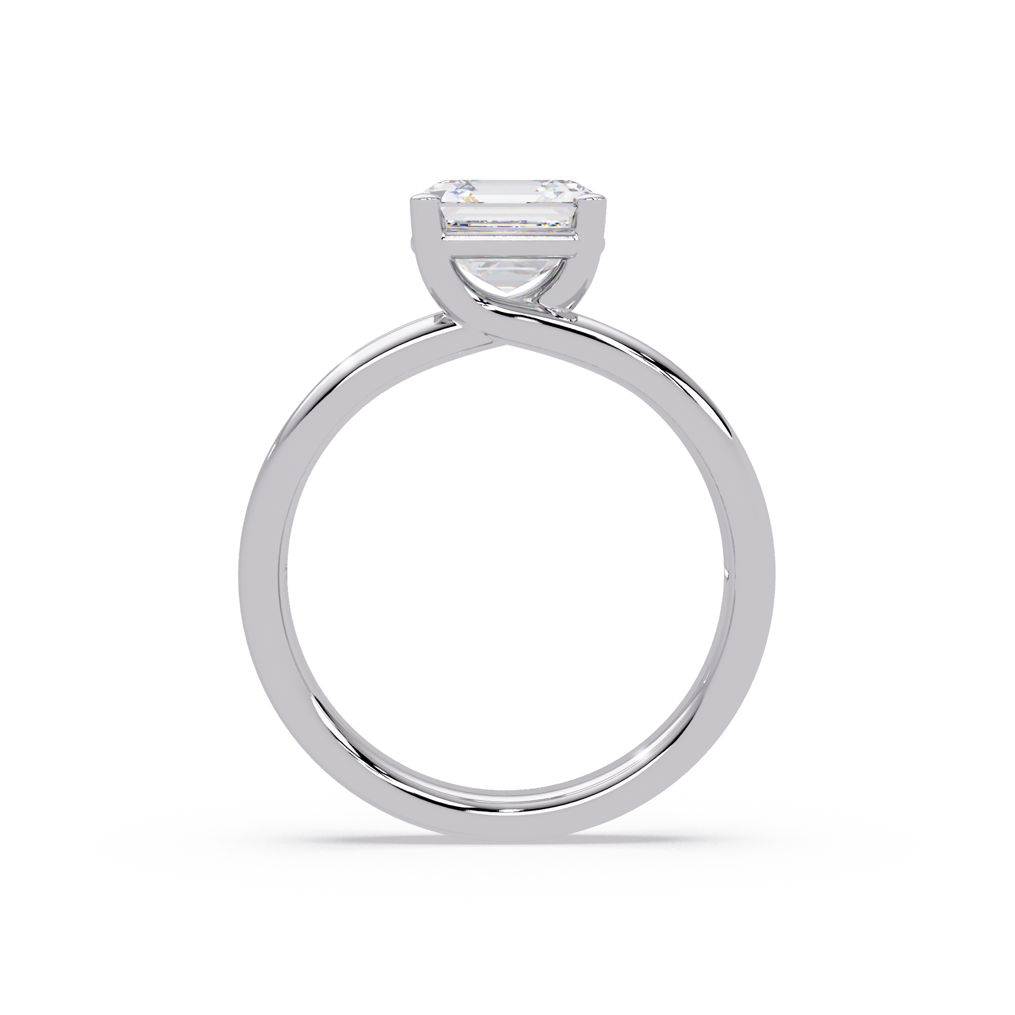 Exquisite Emerald Square Cut Split Dual-Band Ring