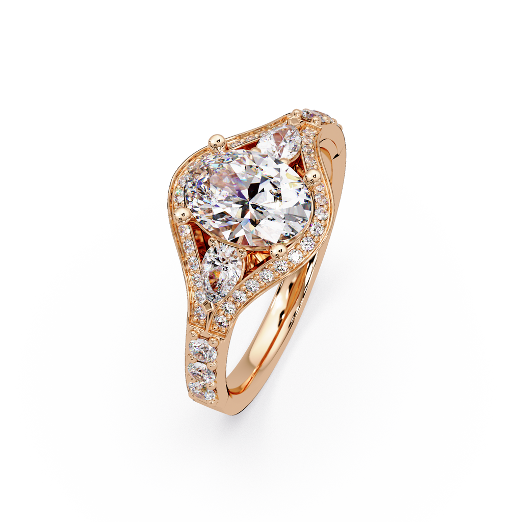 Exquisite Vintage Multi-Shape Diamond Halo Cluster Ring