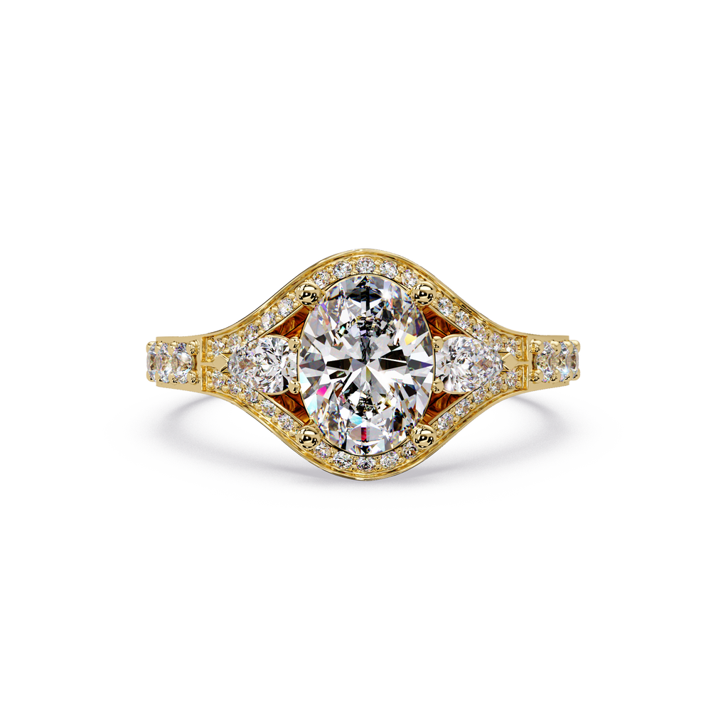 Exquisite Vintage Multi-Shape Diamond Halo Cluster Ring