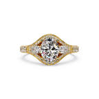 Exquisite Vintage Multi-Shape Diamond Halo Cluster Ring