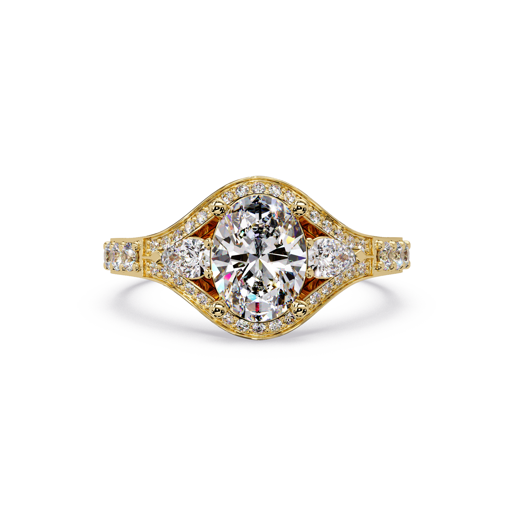 Exquisite Vintage Multi-Shape Diamond Halo Cluster Ring