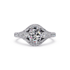 Exquisite Vintage Multi-Shape Diamond Halo Cluster Ring