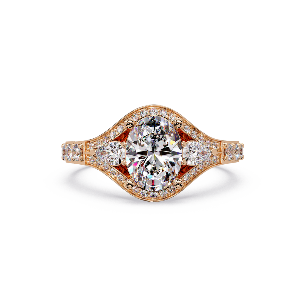 Exquisite Vintage Multi-Shape Diamond Halo Cluster Ring