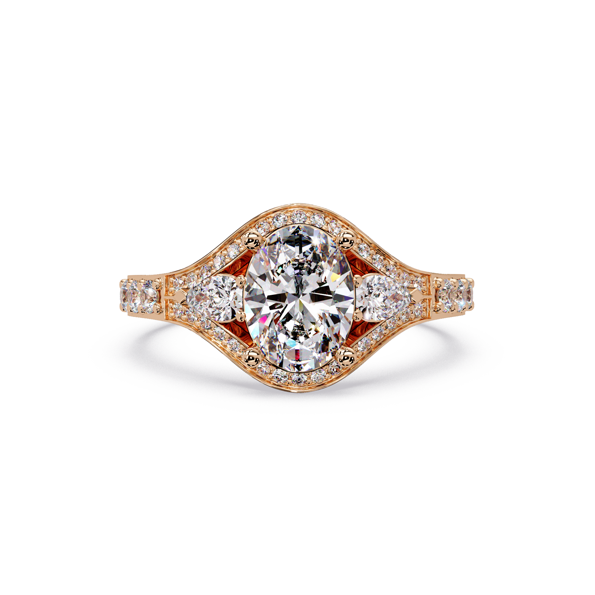 Exquisite Vintage Multi-Shape Diamond Halo Cluster Ring
