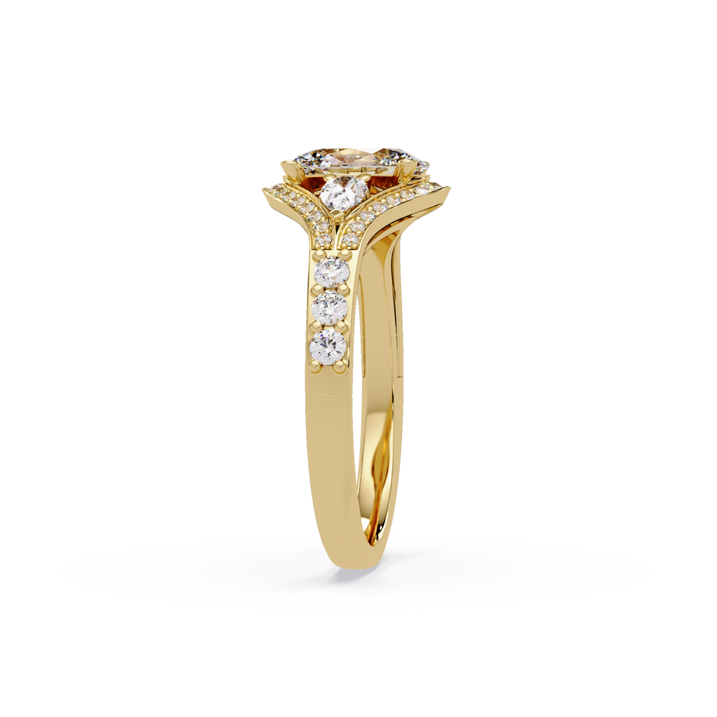 Exquisite Vintage Multi-Shape Diamond Halo Cluster Ring