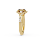 Exquisite Vintage Multi-Shape Diamond Halo Cluster Ring