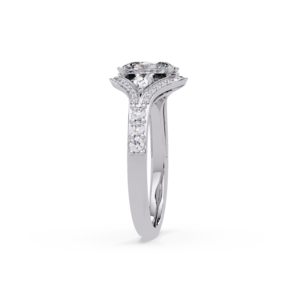 Exquisite Vintage Multi-Shape Diamond Halo Cluster Ring