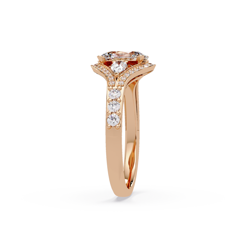 Exquisite Vintage Multi-Shape Diamond Halo Cluster Ring