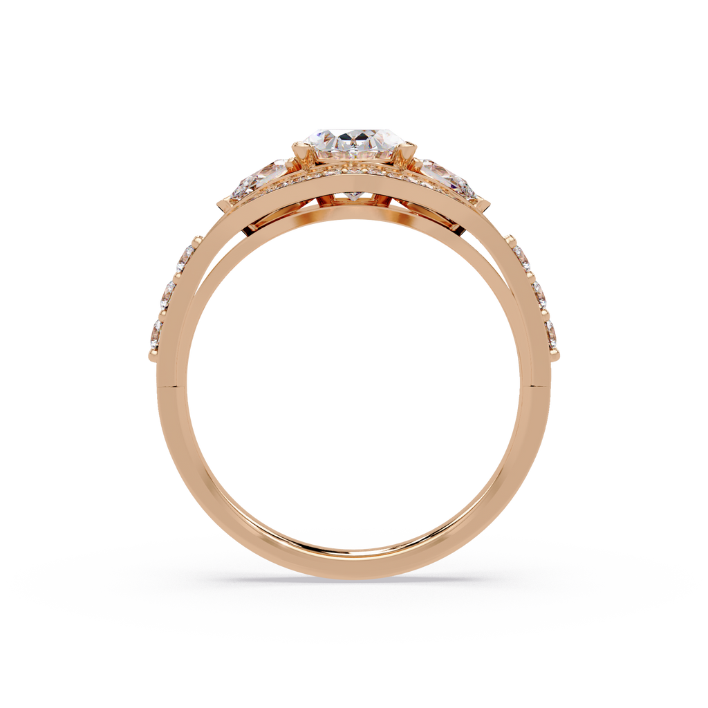 Exquisite Vintage Multi-Shape Diamond Halo Cluster Ring