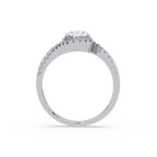 Exquisite Bypass Halo Twist Diamond Engagement Ring