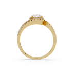 Exquisite Bypass Halo Twist Diamond Engagement Ring