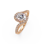 Exquisite Bypass Halo Twist Diamond Engagement Ring