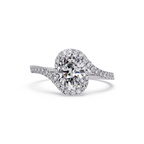Exquisite Bypass Halo Twist Diamond Engagement Ring