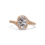 Exquisite Bypass Halo Twist Diamond Engagement Ring