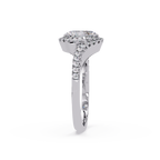 Exquisite Bypass Halo Twist Diamond Engagement Ring