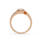 Exquisite Bypass Halo Twist Diamond Engagement Ring