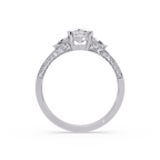 Curved Trillion Three-Stone Diamond Ring