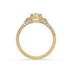 Curved Trillion Three-Stone Diamond Ring