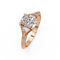 Curved Trillion Three-Stone Diamond Ring
