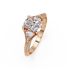 Curved Trillion Three-Stone Diamond Ring
