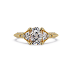 Curved Trillion Three-Stone Diamond Ring