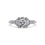 Curved Trillion Three-Stone Diamond Ring
