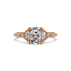 Curved Trillion Three-Stone Diamond Ring