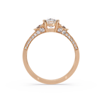 Curved Trillion Three-Stone Diamond Ring