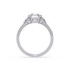 Square Emerald Cut Three-Stone Engagement Ring