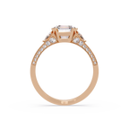 Square Emerald Cut Three-Stone Engagement Ring