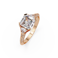 Square Emerald Cut Three-Stone Engagement Ring
